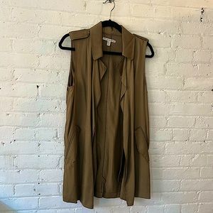 Zara TRF outerwear long olive green vest trench!